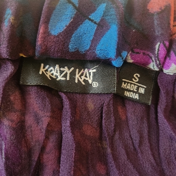 VINTAGE FLORAL TIERED SKIRT KRAZY KAT SIZE SMALL - Picture 5 of 7